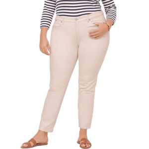 Talbots Womens High Waisted Flattering Ankle Crop Jeans Size 16 Cream Plus size